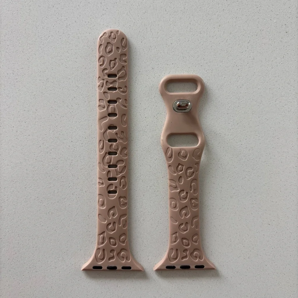 38/40/41 MM beige pink/cream Apple Watch silicone band
